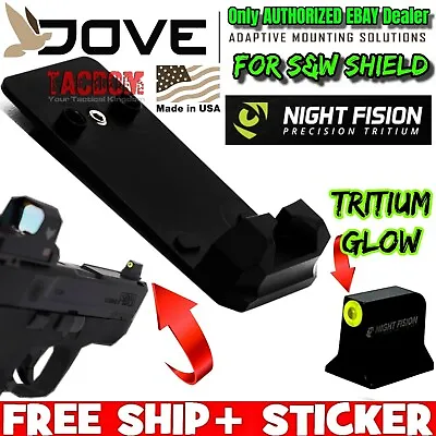 DOVE Mounting Solutions TRITIUM NIGHT SIGHT S&W SHIELD RMSc Slide Sight Adapter • $109