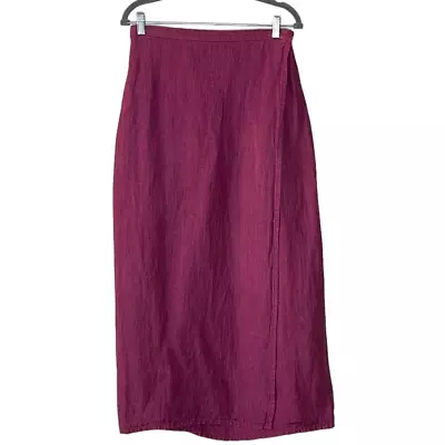 Eileen Fisher Irish  Linen Wrap Midi Skirt Size S • $80
