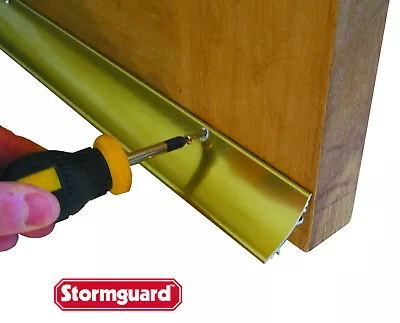 Door Bottom Rain Deflector Exterior Fix Stormguard Gold Or Aluminium 32mm • £10.99