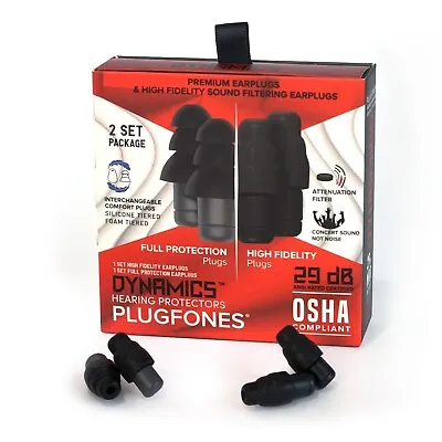 Plugfones High Fidelity Musician Ear Plugs And Concert Earplugs • $34.95