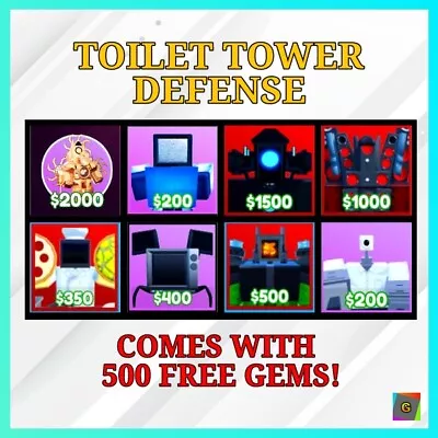 ❗️NEW❗️- Toilet Tower Defense: Units + Gems 🚽 | TTD | Roblox | Fast Delivery 🚚 • £1.49