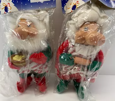 Vintage Baking Christmas Santa And Mrs Claus 8 In Plastic Plush NEW • $29.99