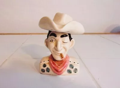 Vintage Ceramic Winking Cowboy Two Piece Stacking Salt & Pepper Shaker ~ 1950's  • $13.50