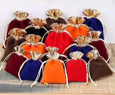 Velvet Pouches Drawstring Jewellery Gift Bag Wedding Party Favour Wrap 10-100pcs • $39.97