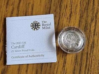 2011 Silver Proof One Pound £1 Coin - 9.5g : Cardiff • £12.71