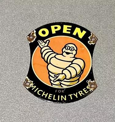 Vintage Michelin Man Tires Porcelain Sign Car Gas Oil Truck • $59.99