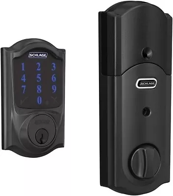 NEW Schlage BE469WKVCAM619 Camelot Matte Black Smart Lock Deadbolt Z-Wave+ • $199