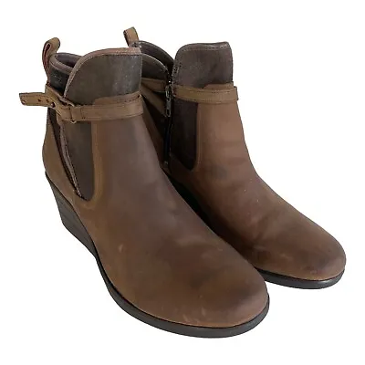 UGG Australia Emalie Women's Wedge Boots Size 11 Waterproof Brown Leather Shoes • $41.99