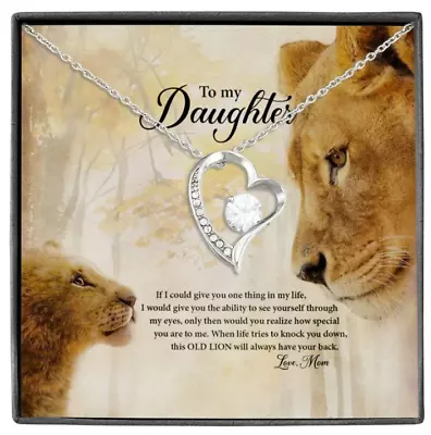 To My Daughter Heart Necklace The Best Gift Of My Life Jewerly From Lion Mom • $29.99