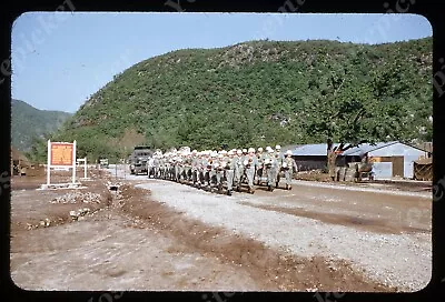 Sl82  Original Slide 1950’s Red Kodachrome Korean War USMC Military Base 045a • $9.25