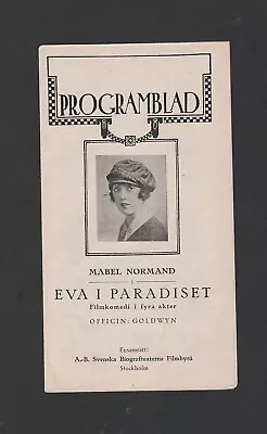 Vintage MABEL NORMAND CULLEN LANDIS   Swedish Film Program  1920 • $3.72