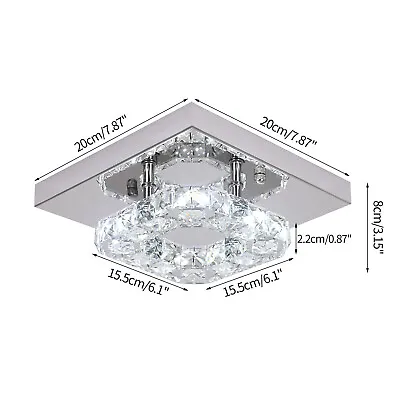 3-Side Crystal Chandelier LED Ceiling Light Living Room Lamp Pendant Lights A+++ • £23.99