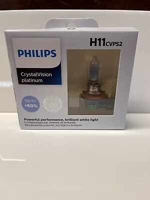2x- PHILIPS Crystal Vision Platinum H11 55W Lamp Bulbs • $29.95