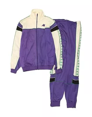 KAPPA Mens Full Tracksuit Medium Purple Colourblock Polyester BA38 • $89.39