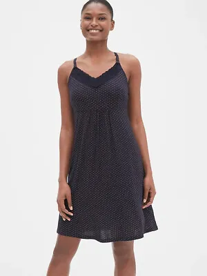 GAP Maternity Nursing Nightgown NAVY Small Dot Print - #42217-6#M • $13.59