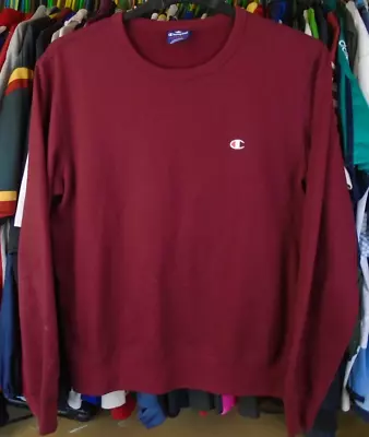 Champion Maroon Sweatshirt Jumper Top Large Adult • £11.99