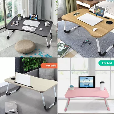 Folding Laptop Table Stand Bed Tray Sofa Lap Computer Desk Notebook Breakfast UK • £10.99