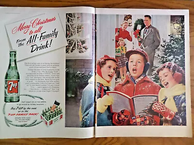 1952 7up Soda Pop Bottle Ad Merry Christmas  • $4