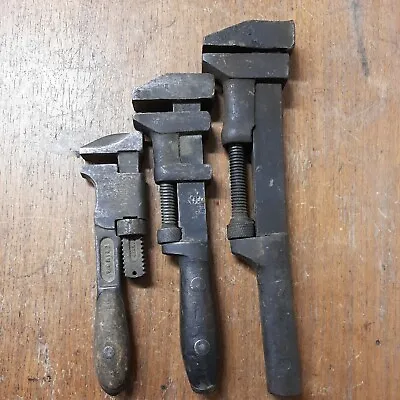 Antique Monkey Wrench Lot  8  Trimo 10  HH ? Pat. 1890 12  Unbranded? • $34.95