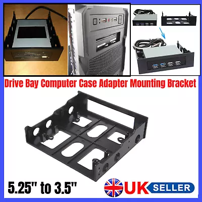 3.5  To 5.25  Drive Bay Computer PC Case Adapter Mounting Bracket USB Hub Floppy • £5.99