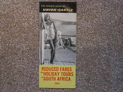 Union Castle Line 1963 Reduced Fare Fold Out Leaflet • £10