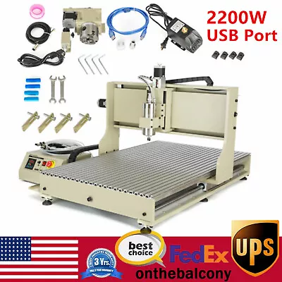 USB 2200W 4 Axis Engraving Machine 6090 CNC Router Carving Drill Engraver Mill • $2045.07