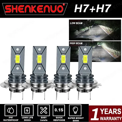 LED Headlight Bulbs High/Low Beam 4X For 01-07 Mercedes Benz W203 C-Class Sedan • $29.55