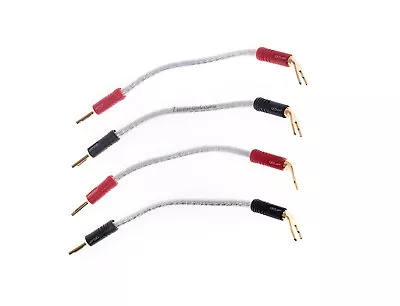 QED GENESIS Silver Spiral 4x Speaker Jumper Cable Terminated Qed Airloc Plugs  • £80