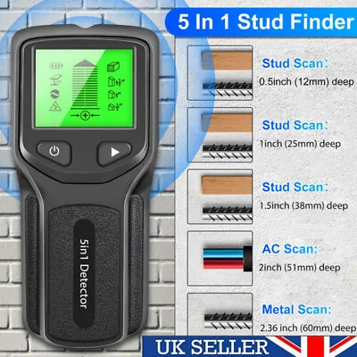 LCD Digital Display Wall Metal Detector Voltage Cable Wire Wood Pipe Stud Finder • £14.99