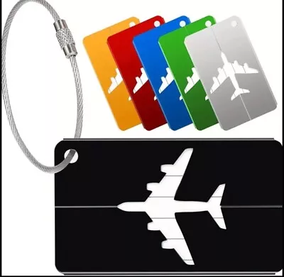 Luggage Tags Suitcase ID Card Name Metal Label Baggage Address Travel Holiday • £2.29