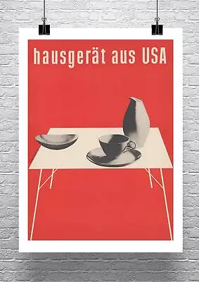 MCM Mid Century Modern Home Decor Red Exhibition Poster Paper Giclee Print • $55.03