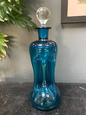 Vintage HOLMEGAARD Blue Glass Kluk Kluk Decanter MCM Denmark Approx 12 Inches • £45