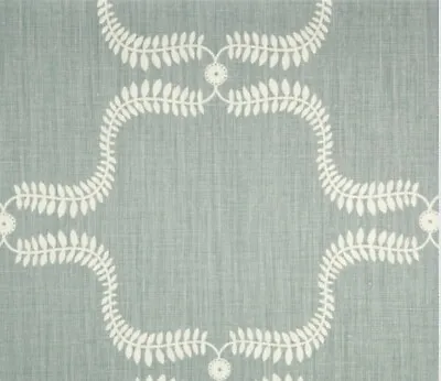 Vanessa Arbuthnot Up The Garden Path Duck Egg Linen 1.33x1.53m Plus Small Piece • £40