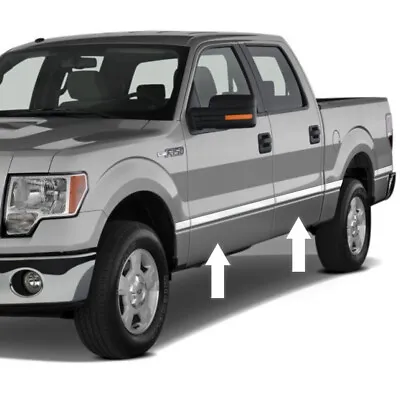 PLATINUM STYLE CHROME SIDE BODY DOOR TRIM MOLDING KIT For 2009-2014 FORD F-150 • $52.99