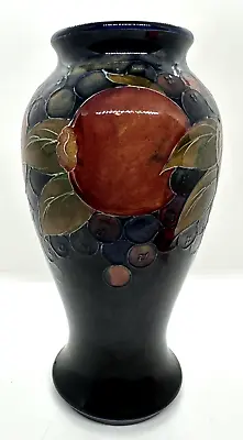 Antique William Moorcroft Deep Blue Pomegranate Vase 9  Tall Potter To Queen • $566.96