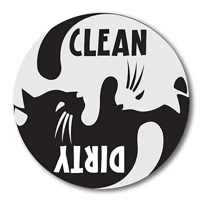 Clean Dirty Cat Dishwasher Indicator Magnet Decal 5 Inch Kitchen Magnet • $7.99
