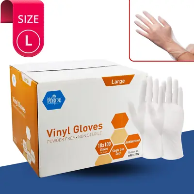 100-1000PCS Disposable Vinyl Gloves Latex Free Powder Free Medical Exam Gloves • $46.97