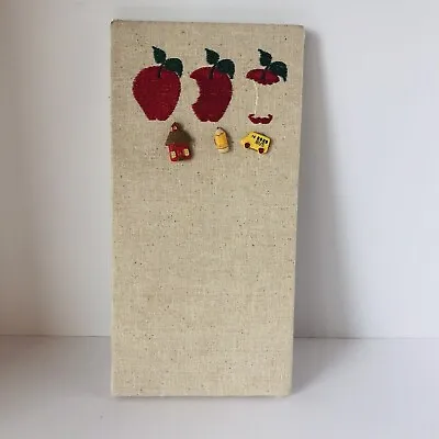 Magnetic Apple/Teacher Theme Bulletin Board Embroidered Apples School Push Pins • $15