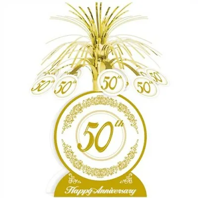 50th Anniversary Centerpiece Gold Anniversary Party Supplies Decoration • $5.29