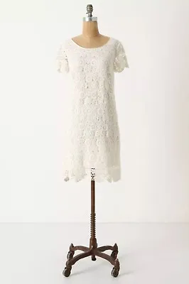 Anthropologie Horkelia White Lace Dress Moulinette Soeurs 2 XS Small Spots RARE • $39