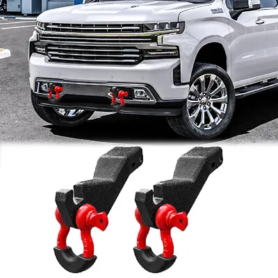 Front Tow Hook Mount Bracket D-Ring Shackles For 2019-2023 Chevy Silverado 1500 • $68.90