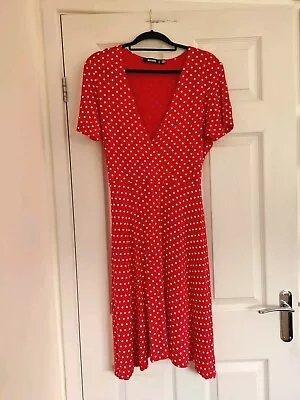 Missguided Red Polkadot Dress Size 18 • £8