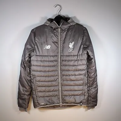 New Balance Liverpool LFC Football Jacket Youth Boy XL Down Filling Grey - READ • £34.95