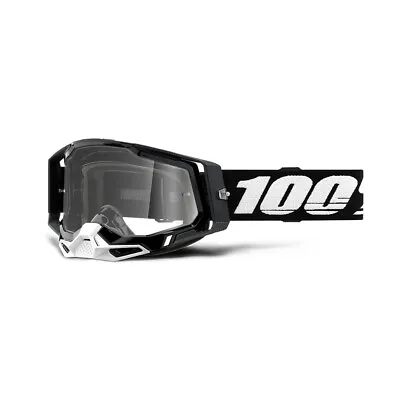 100% Percent Racecraft 2 Black Clear Lens Off-Road Moto MTB Adult Goggles • $74.59