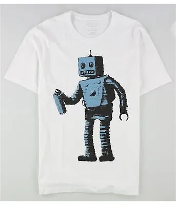 Elevenparis Mens Robot Graphic T-Shirt White Small • £27.98