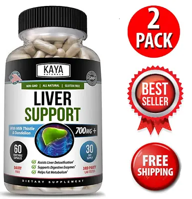 (2 Pack) Liver Support 60Ct Cleanse Detox & Repair Formula 22 Herbs MilkThist • $18.36