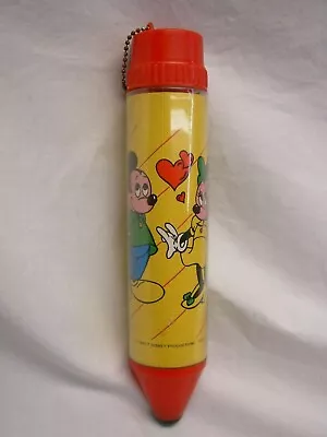 1981 Mickey Minnie Mouse Pencil Case W/Sharpener Disney Red Yellow 9  Love Vtg • $5
