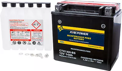 Fire Power Maintenance Free 12V Battery CTX14H-BS BMW R1200GS 05-13 • $77.95