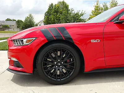 2015 2016 Ford Mustang Triple Fender Hash Stripes Decals Vinyl Graphics Racing  • $24.95