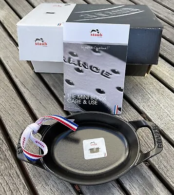 NIB Staub Cast Iron Noir Black Mini Oval Gratin Baking Dish 5.5 X 3.8 France • $50